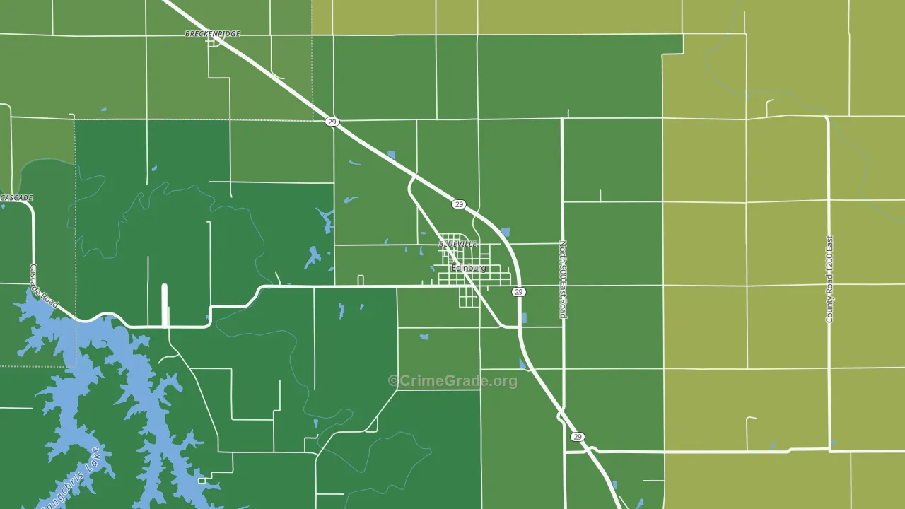 Edinburg, IL Map of Drug-Related Crime Rates