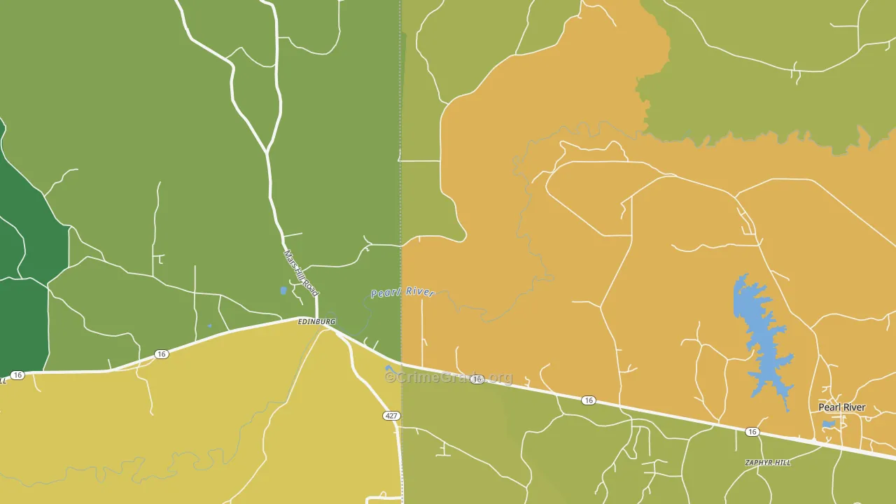 Edinburg, MS Map of Drug-Related Crime Rates