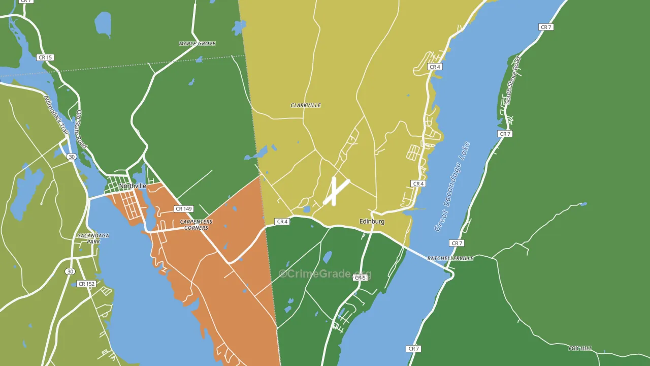 Edinburg, NY Map of Drug-Related Crime Rates
