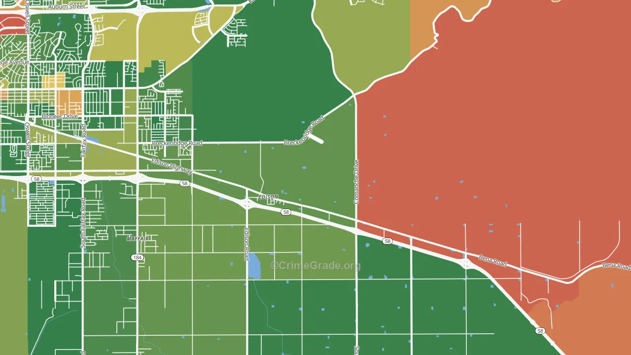 Edison, CA Map of Drug-Related Crime Rates