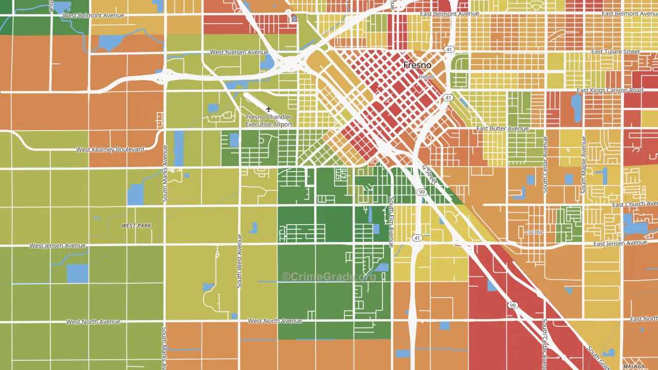 Edison, Fresno, CA Map of Drug-Related Crime Rates