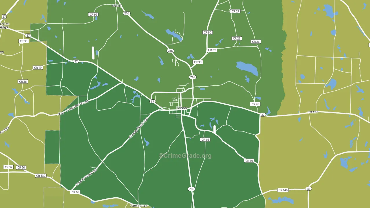 Edison, GA Map of Drug-Related Crime Rates