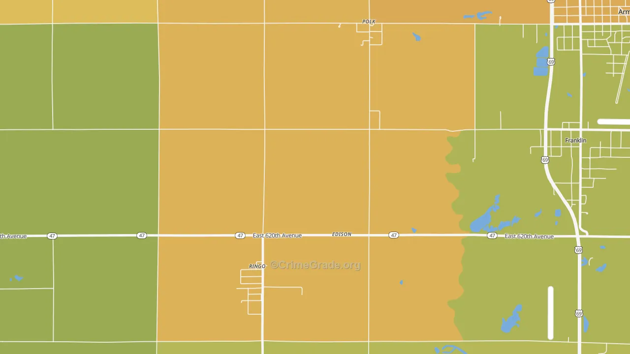 Edison, KS Map of Drug-Related Crime Rates