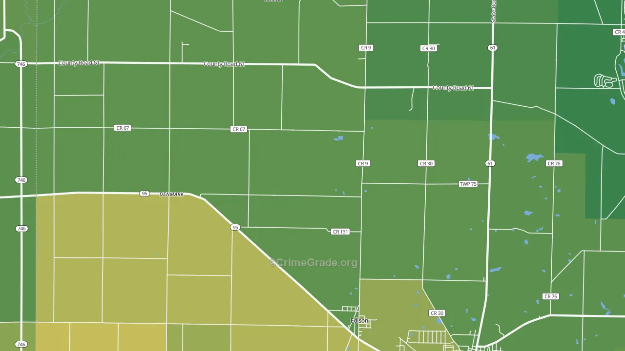 Edison, OH Map of Drug-Related Crime Rates