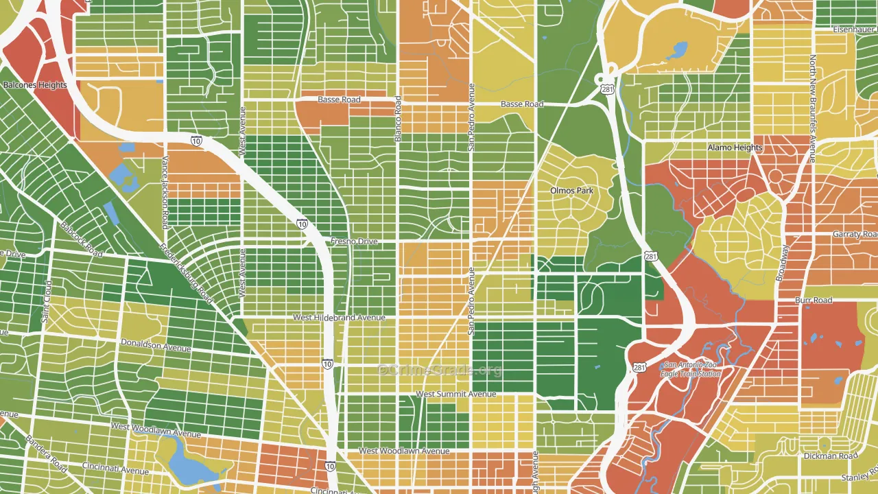 Edison, San Antonio, TX Map of Drug-Related Crime Rates