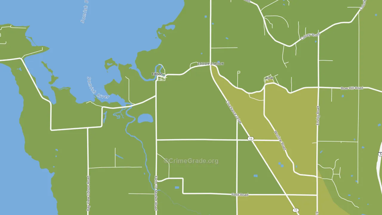 Edison, WA Map of Drug-Related Crime Rates