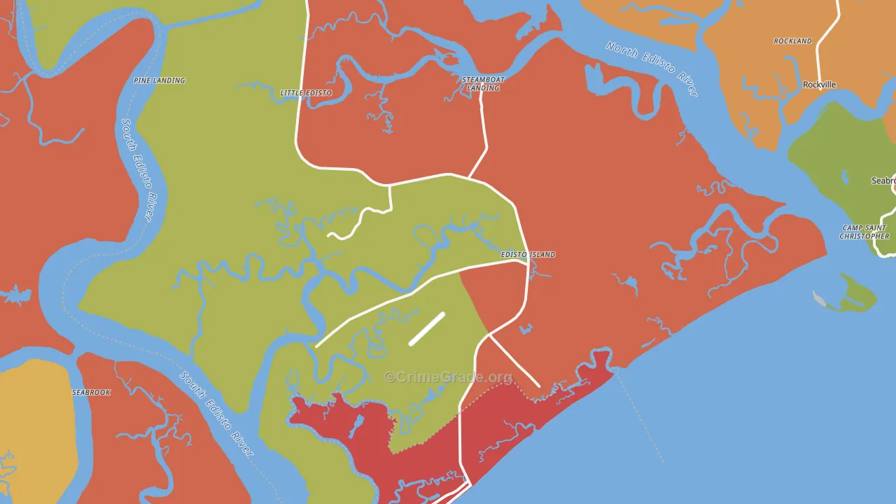 Edisto Island, SC Map of Drug-Related Crime Rates