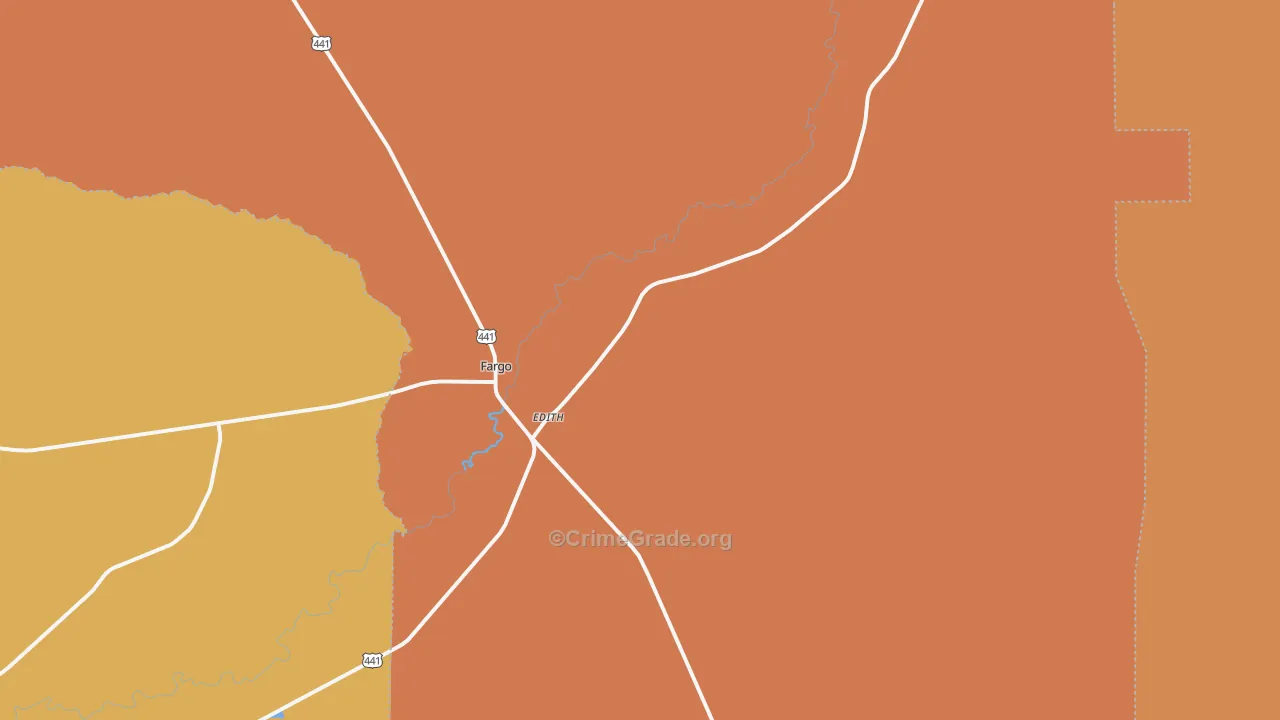 Edith, GA Map of Drug-Related Crime Rates