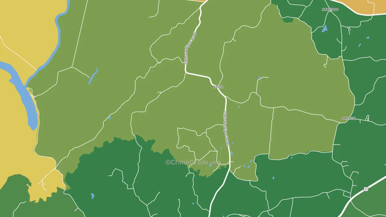 Edith, TN Map of Drug-Related Crime Rates