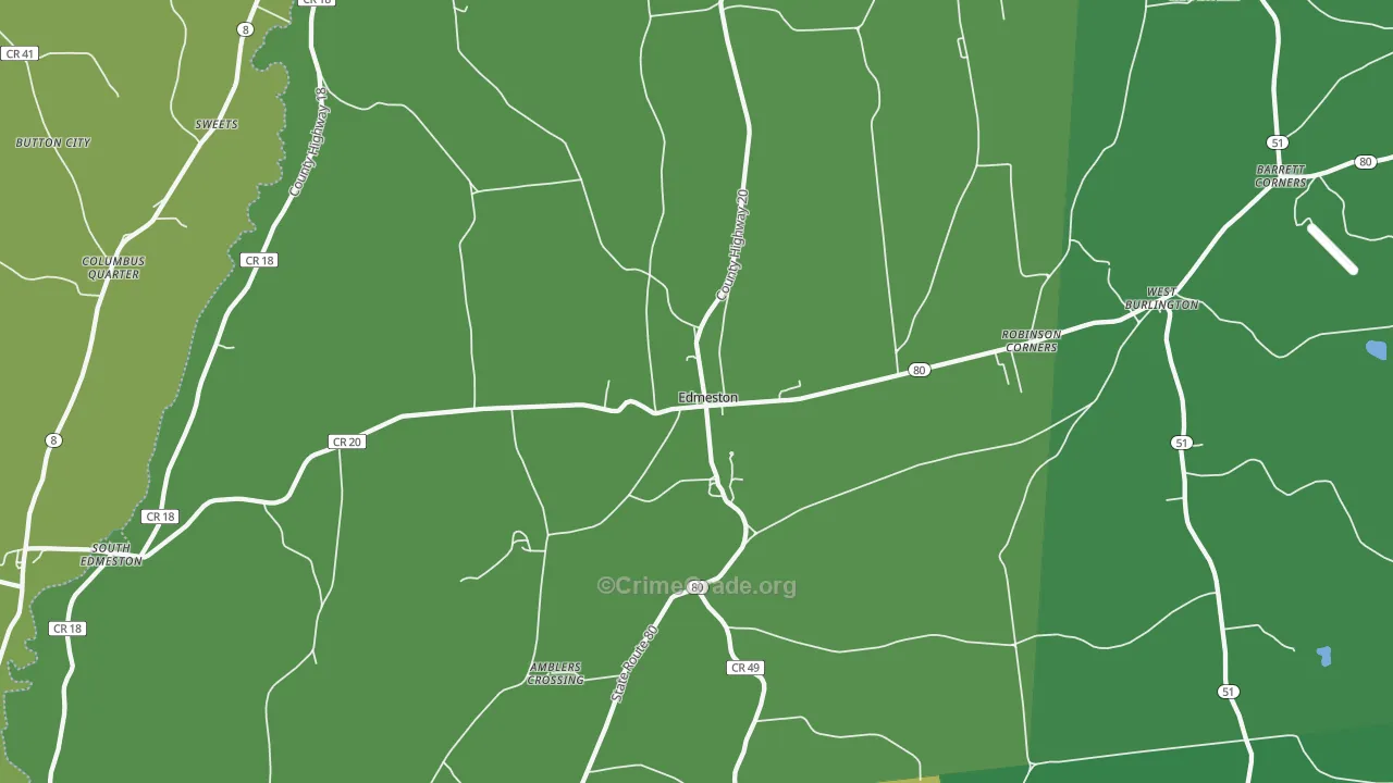 Edmeston, NY Map of Drug-Related Crime Rates