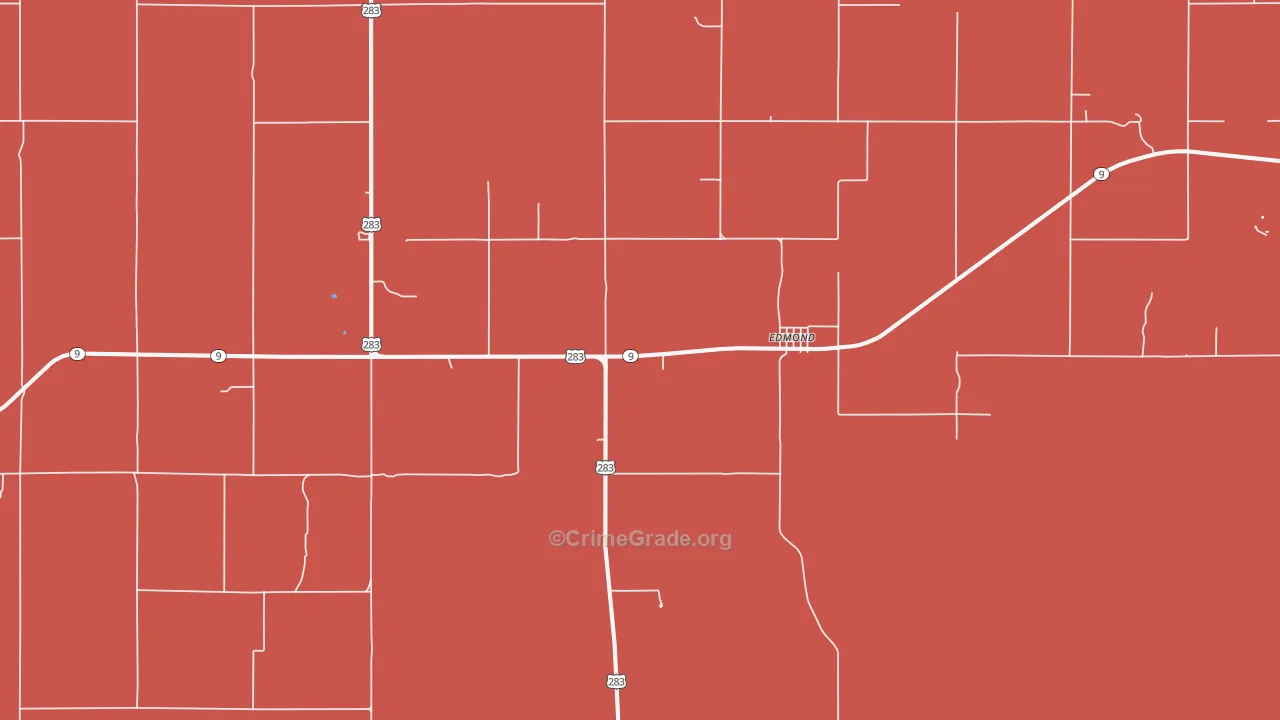 Edmond, KS Map of Drug-Related Crime Rates
