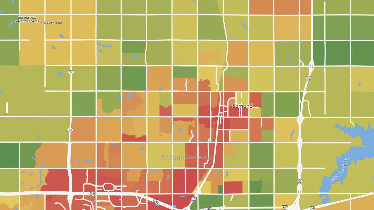 Edmond, OK Map of Drug-Related Crime Rates