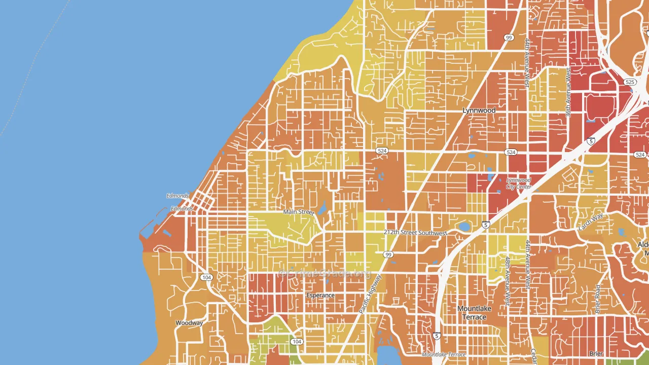 Edmonds, WA Map of Drug-Related Crime Rates