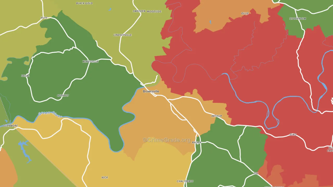 Edmonson County, KY Map of Drug-Related Crime Rates