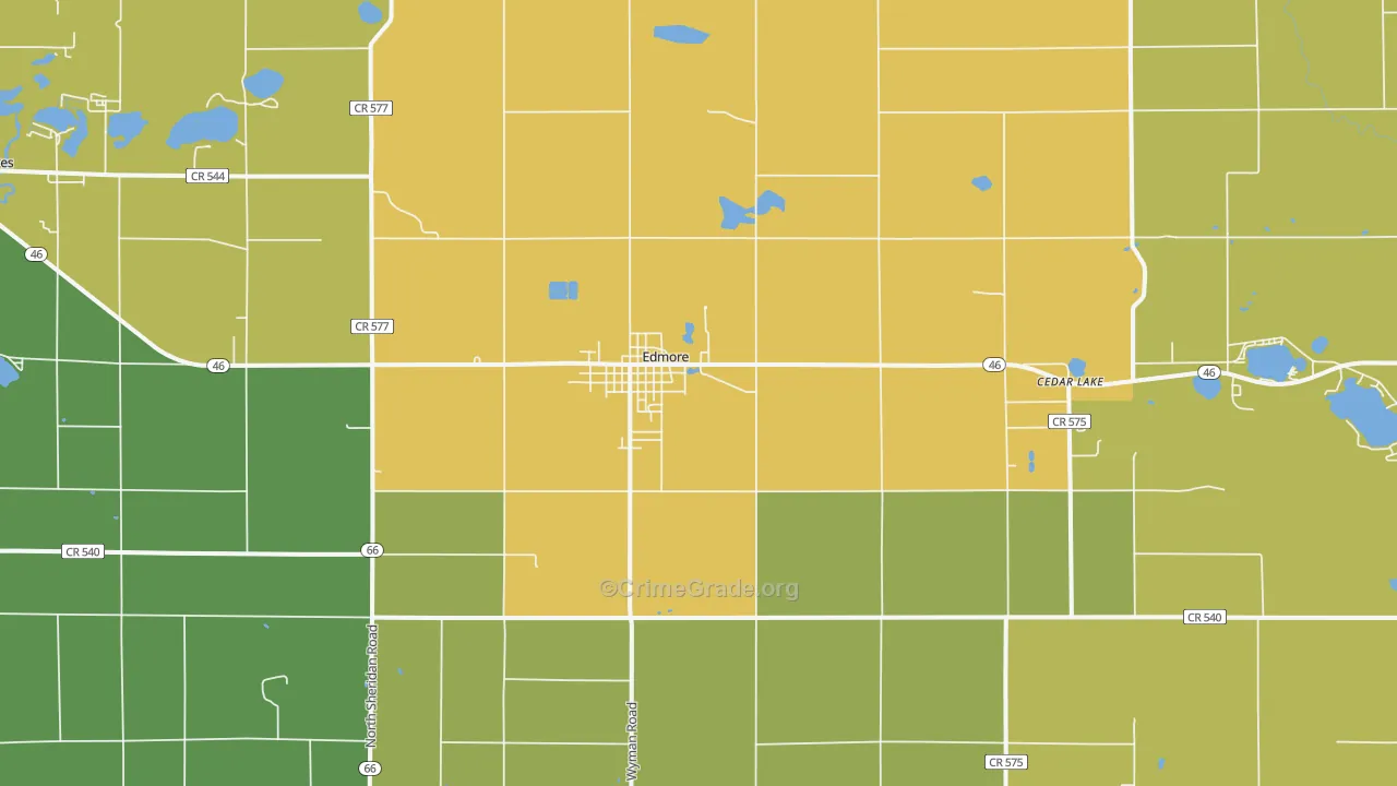 Edmore, MI Map of Drug-Related Crime Rates