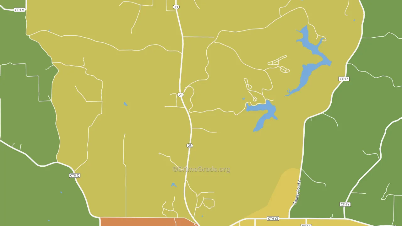 Edmund, WI Map of Drug-Related Crime Rates