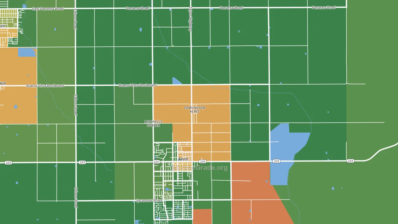 Edmundson Acres, CA Map of Drug-Related Crime Rates