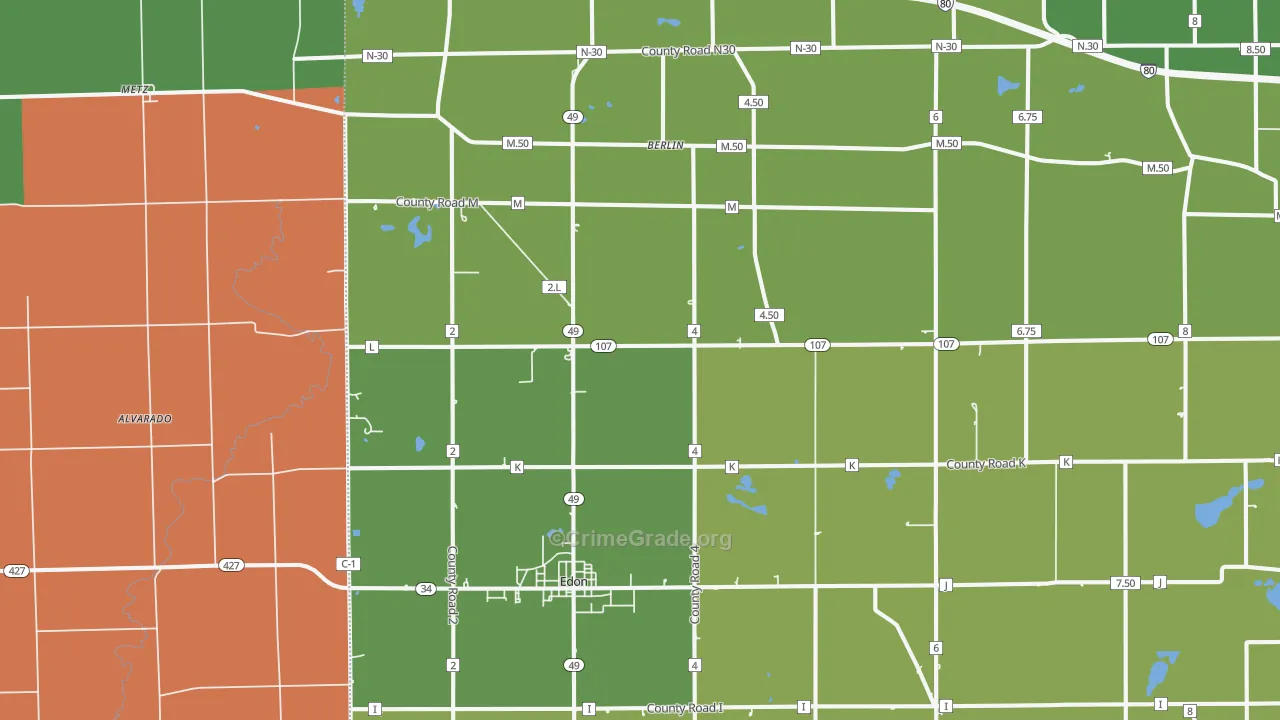 Edon, OH Map of Drug-Related Crime Rates