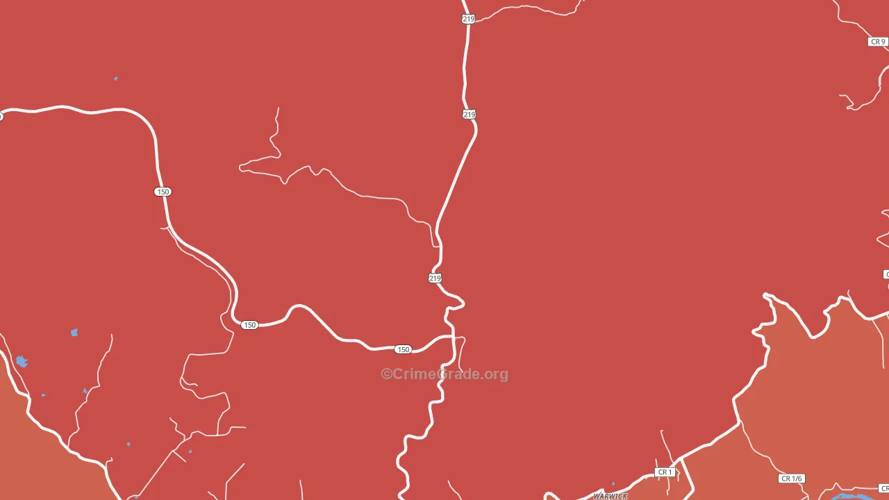 Edray, WV Map of Drug-Related Crime Rates