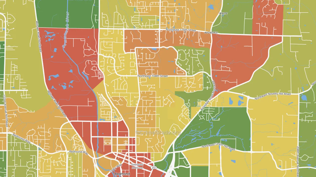 Education Hill, Redmond, WA Map of Drug-Related Crime Rates
