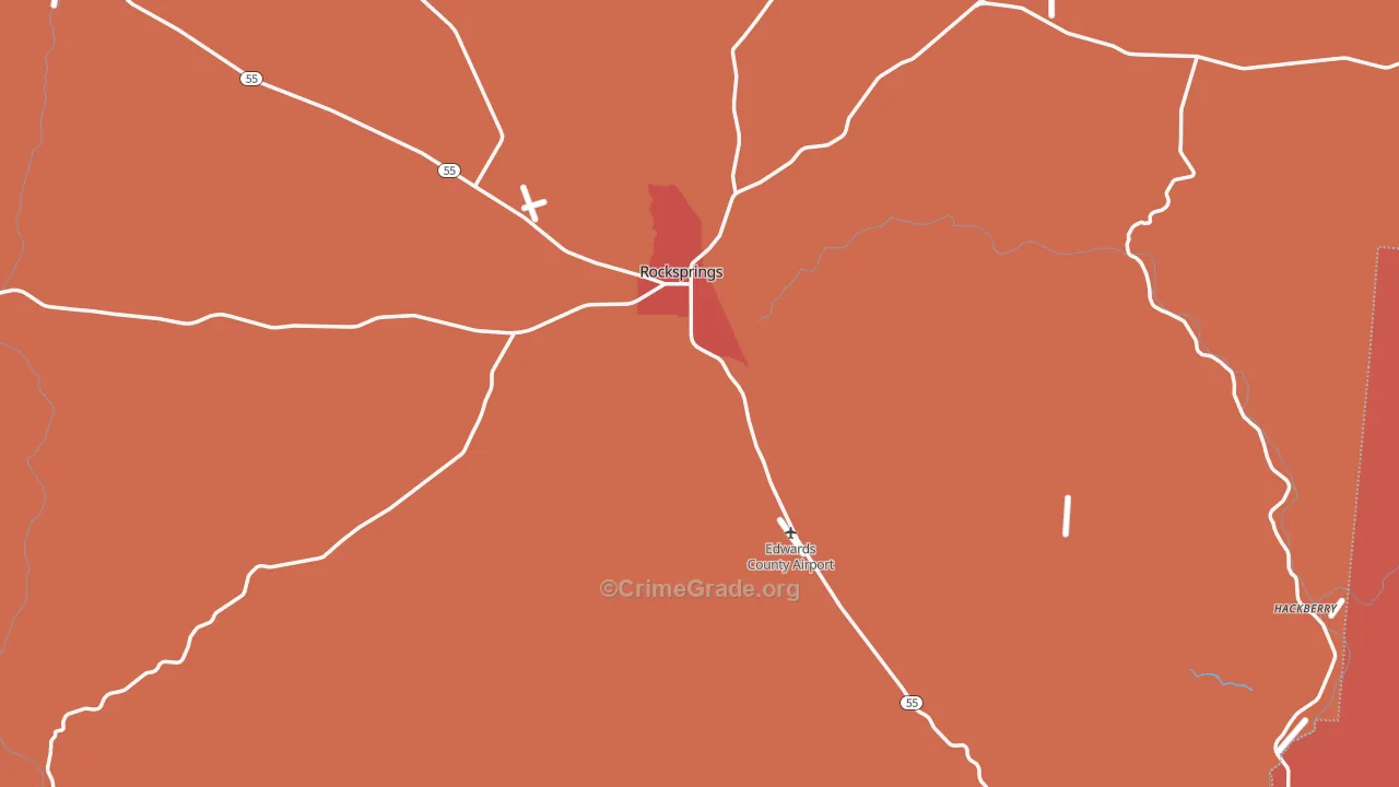 Edwards County, TX Map of Drug-Related Crime Rates