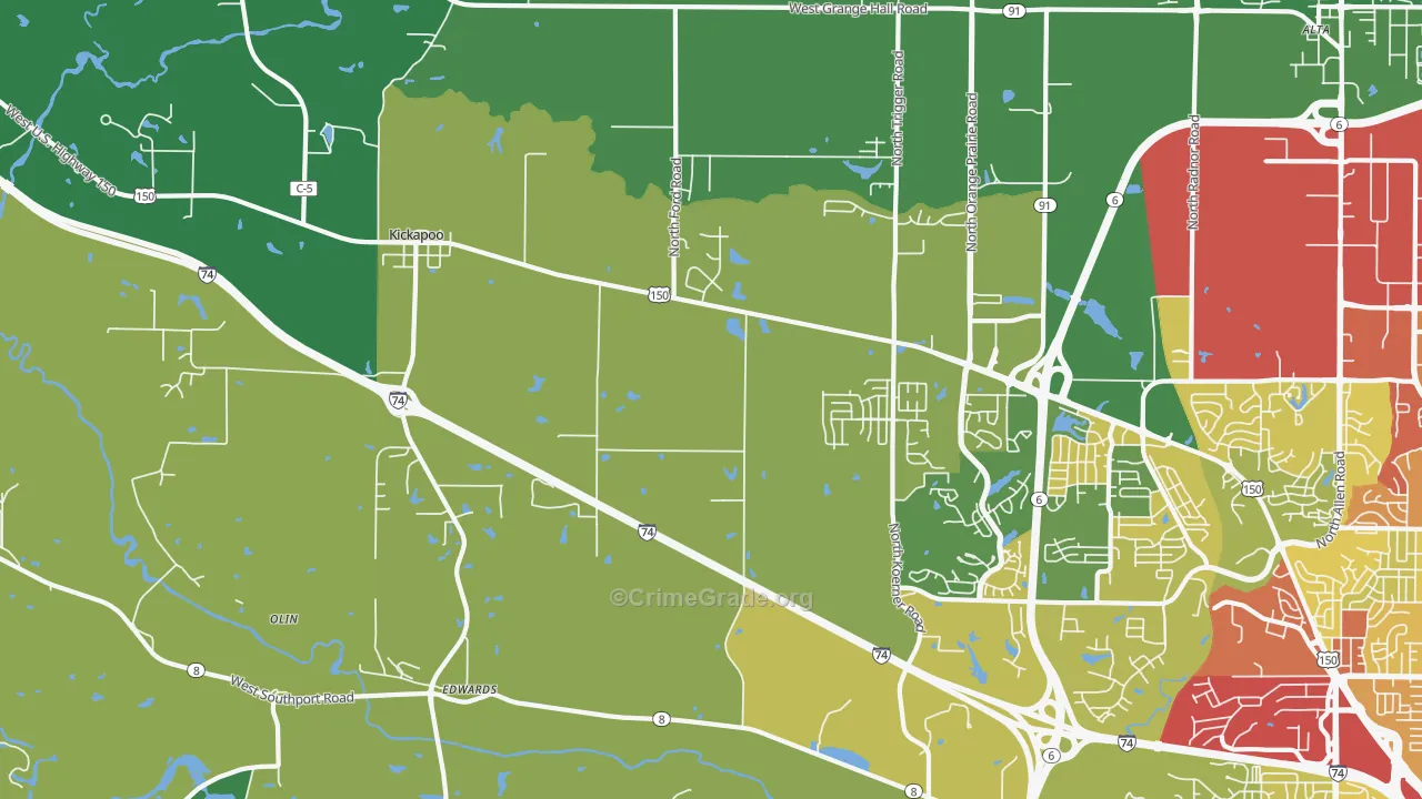 Edwards, IL Map of Drug-Related Crime Rates