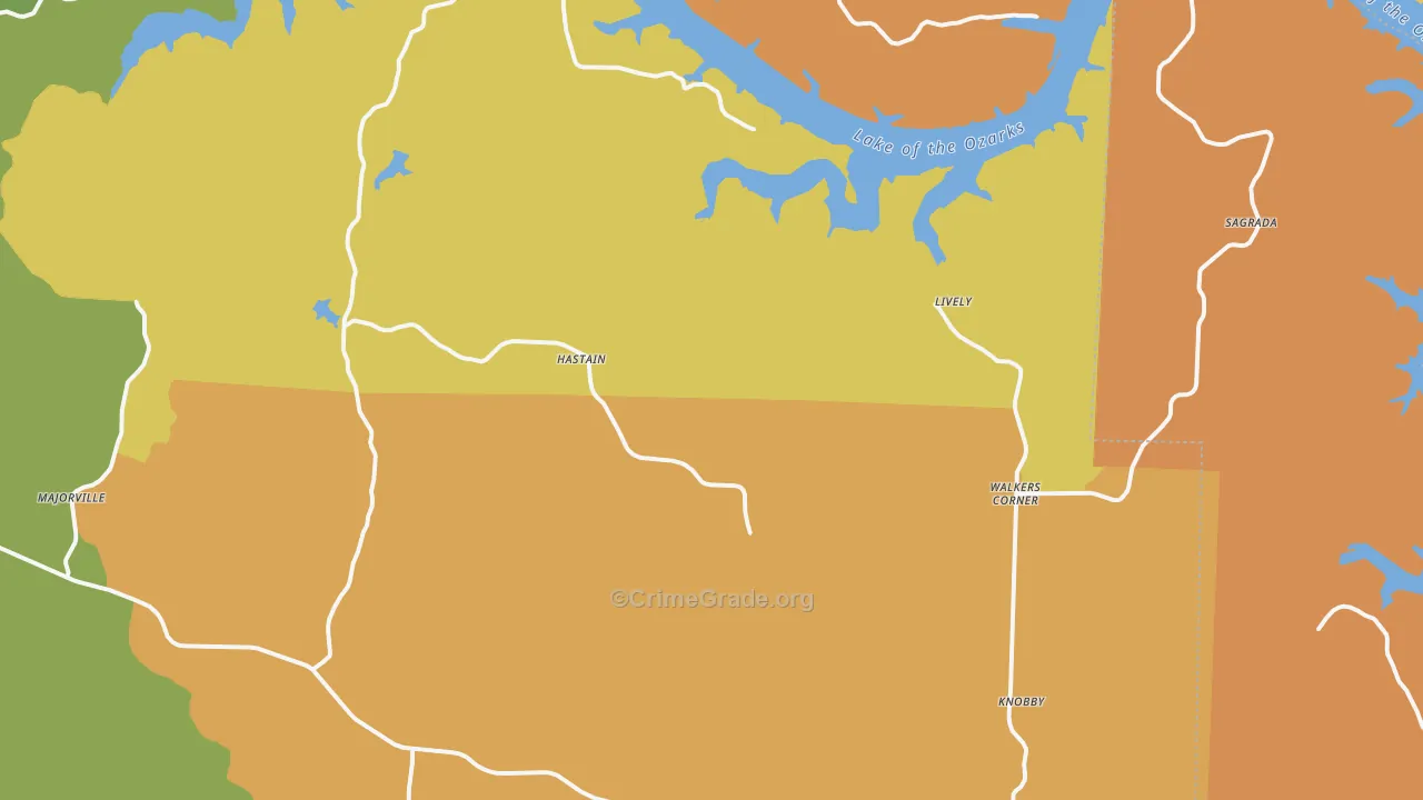 Edwards, MO Map of Drug-Related Crime Rates