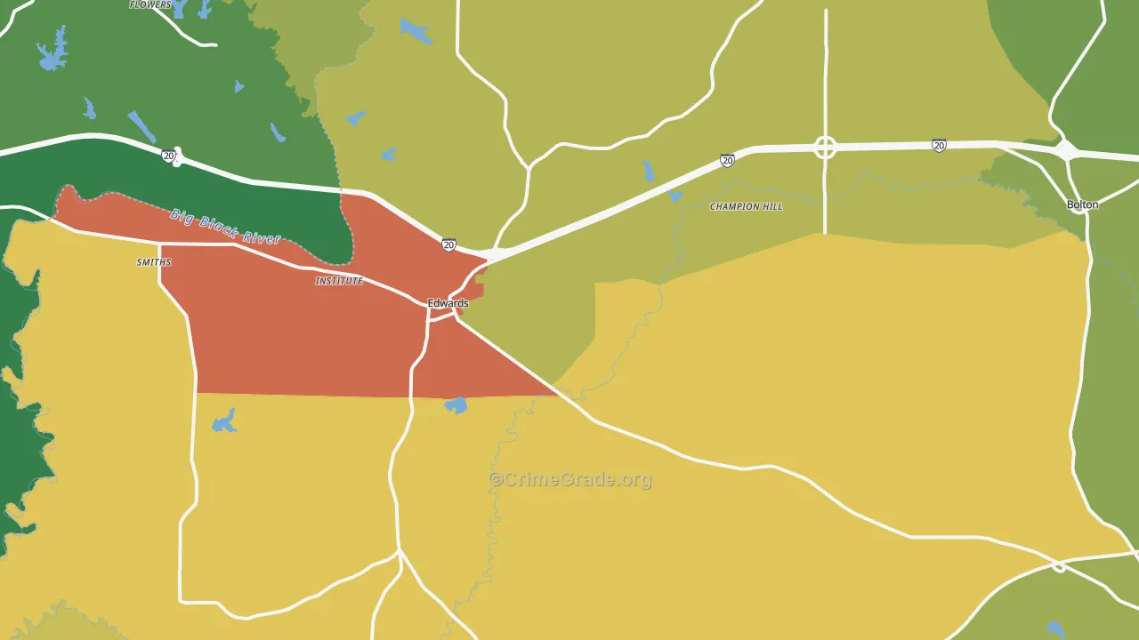 Edwards, MS Map of Drug-Related Crime Rates