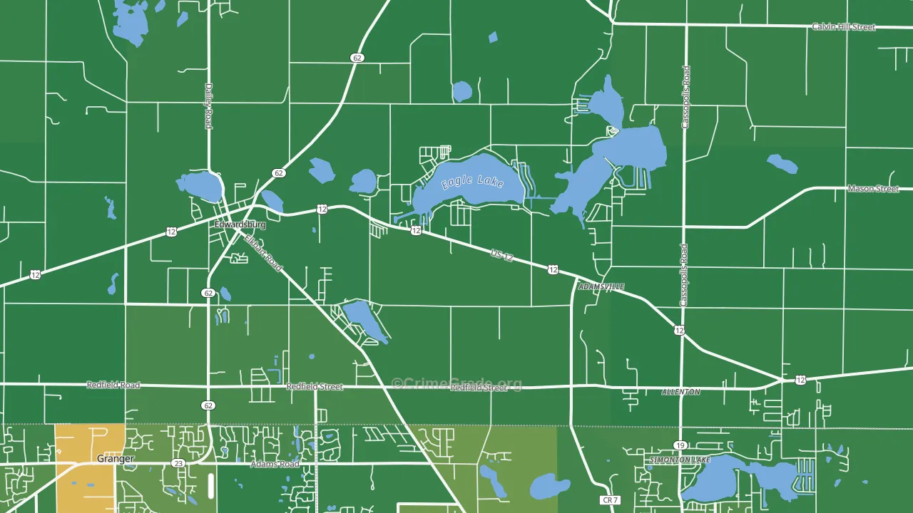 Edwardsburg, MI Map of Drug-Related Crime Rates