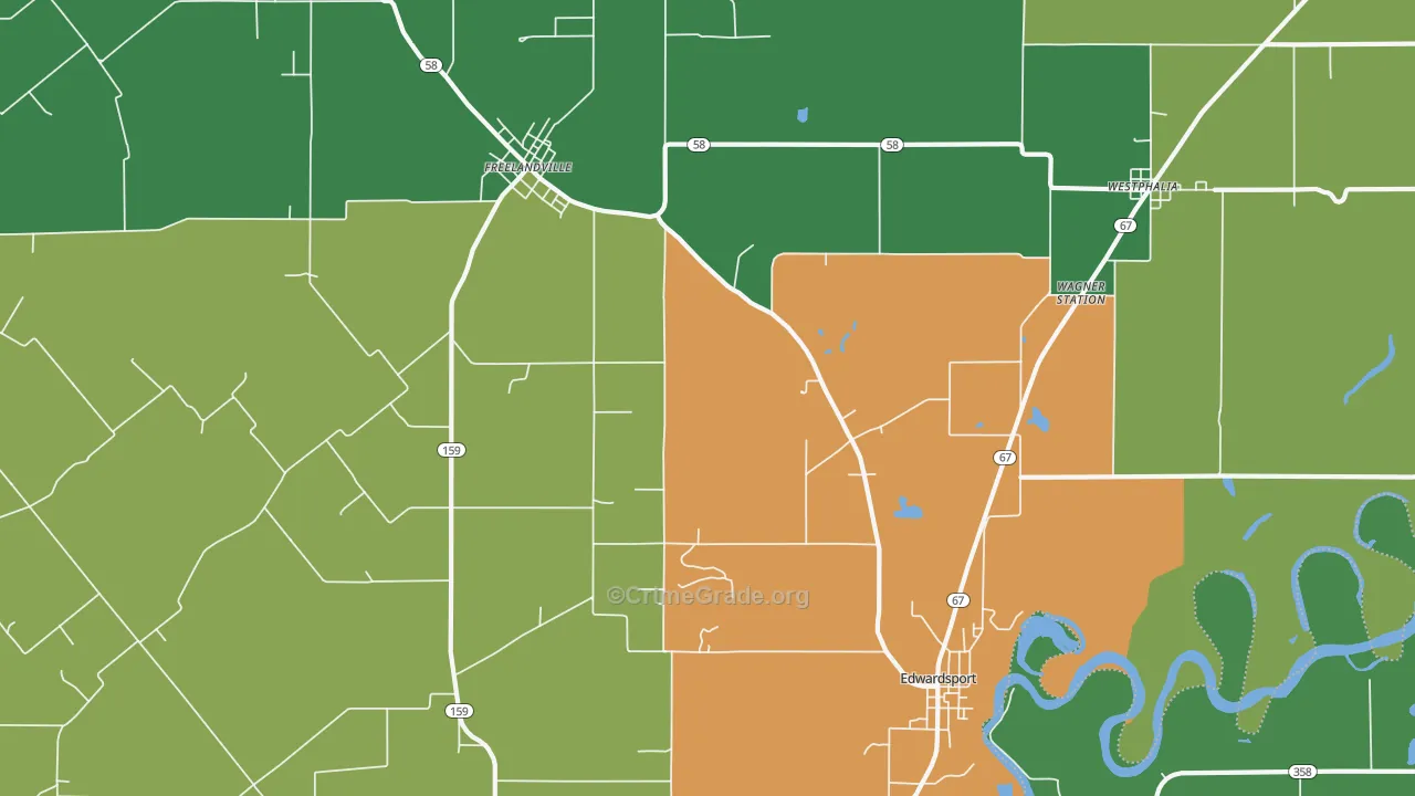 Edwardsport, IN Map of Drug-Related Crime Rates