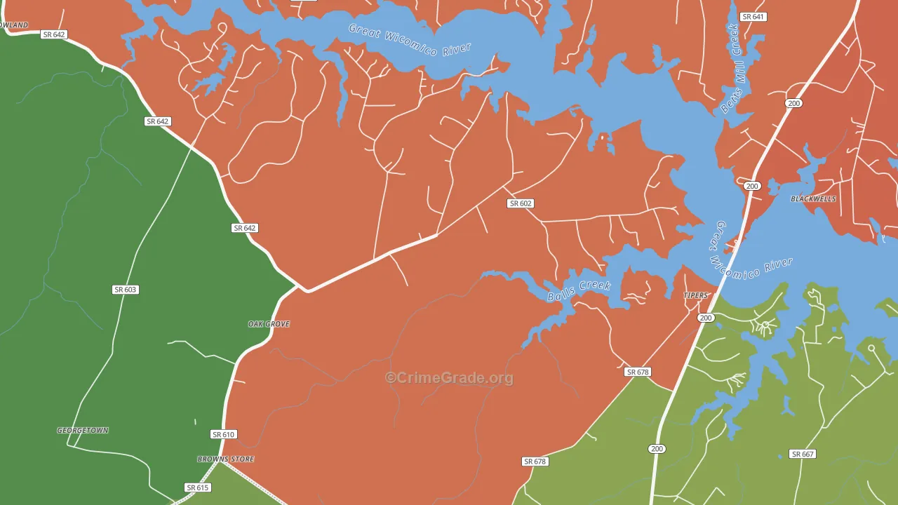 Edwardsville, VA Map of Drug-Related Crime Rates