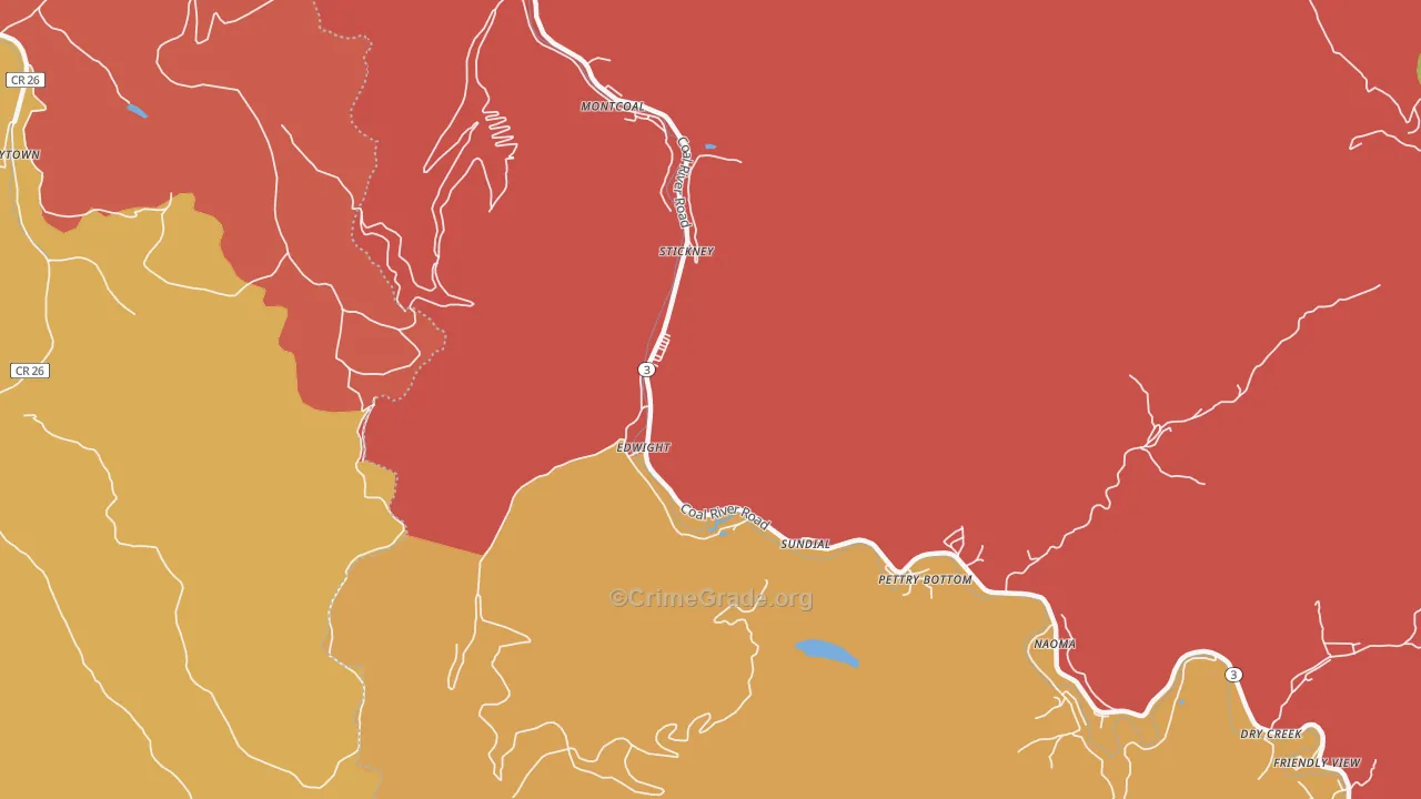 Edwight, WV Map of Drug-Related Crime Rates