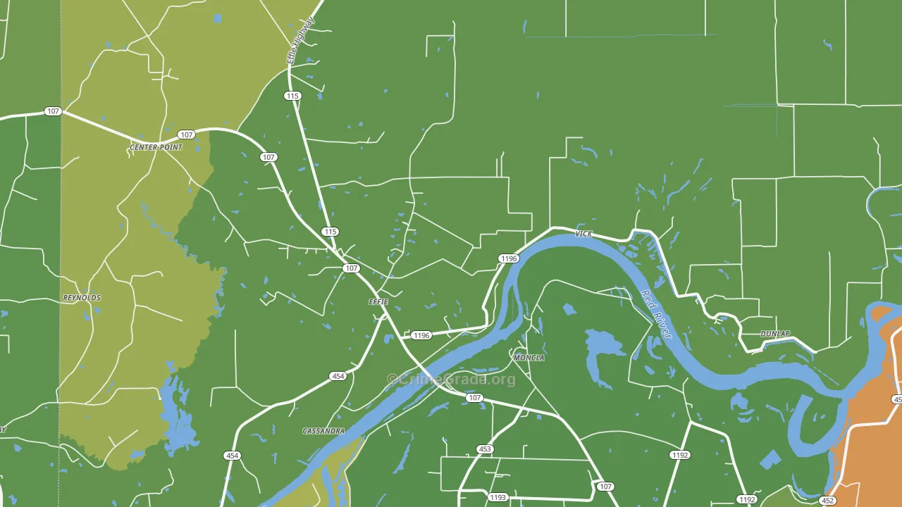 Effie, LA Map of Drug-Related Crime Rates