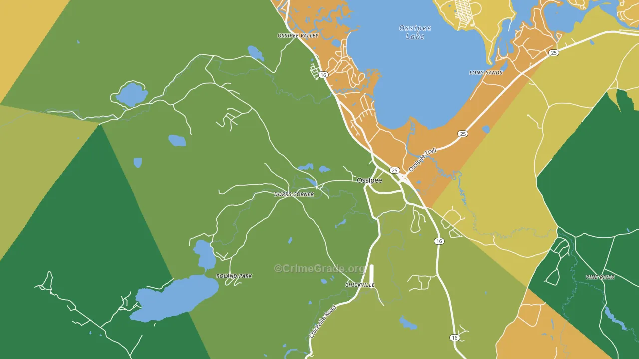 Effingham, NH Map of Drug-Related Crime Rates