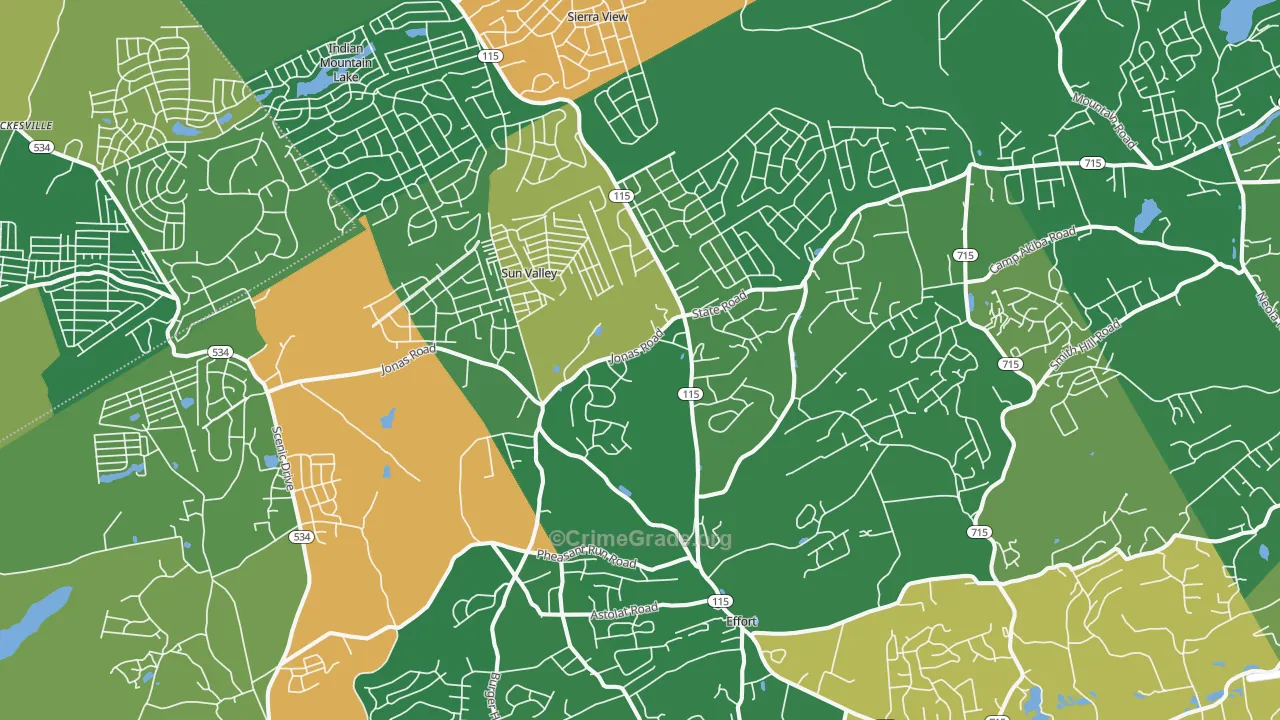 Effort, PA Map of Drug-Related Crime Rates