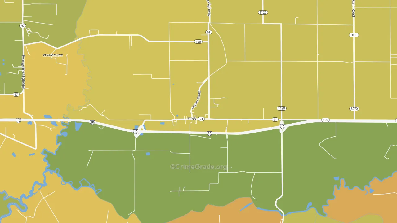 Egan, LA Map of Drug-Related Crime Rates