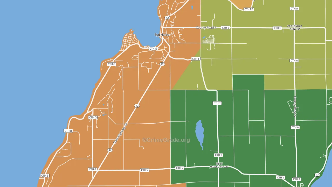 Egg Harbor, WI Map of Drug-Related Crime Rates