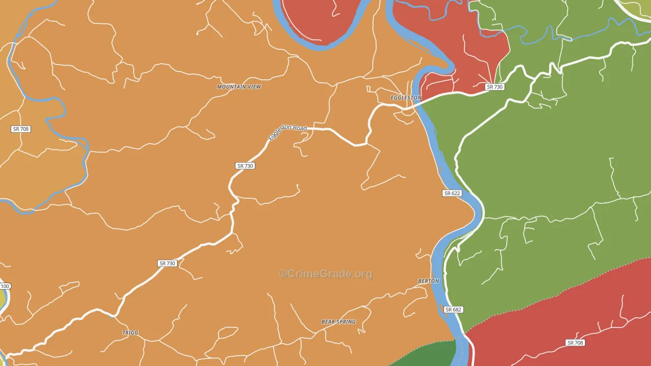 Eggleston, VA Map of Drug-Related Crime Rates
