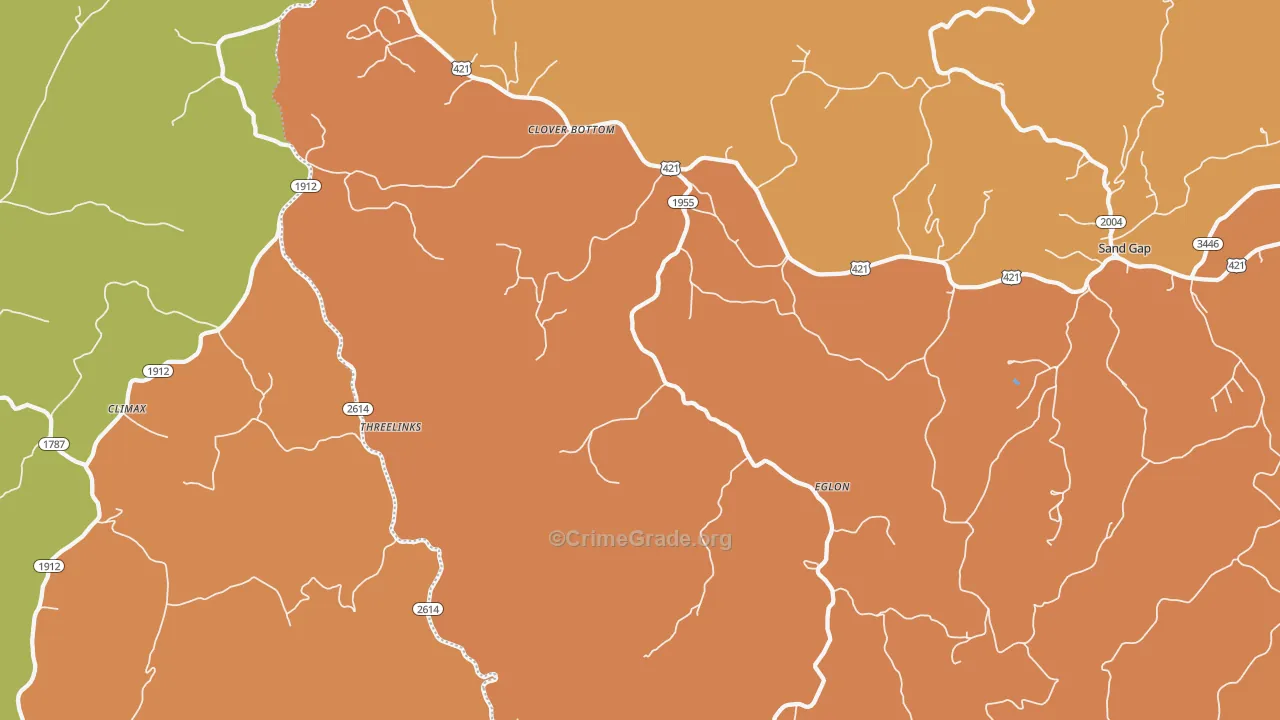 Eglon, KY Map of Drug-Related Crime Rates