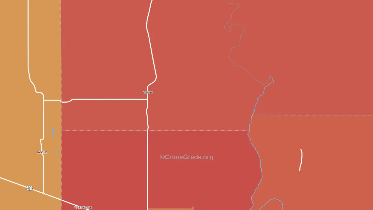 Egnar, CO Map of Drug-Related Crime Rates