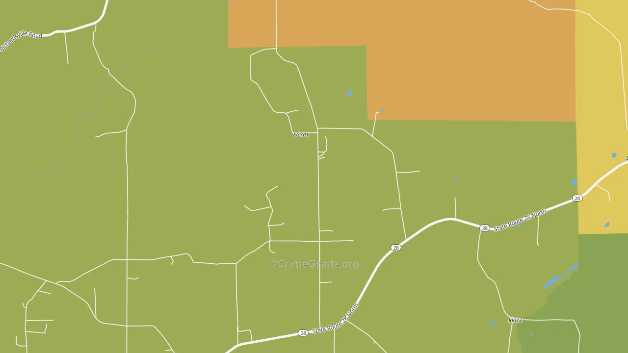 Egypt, PA Map of Drug-Related Crime Rates