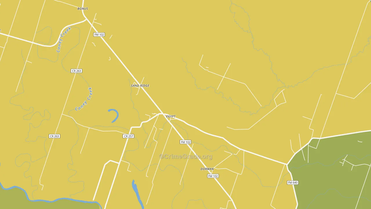 Egypt, TX Map of Drug-Related Crime Rates