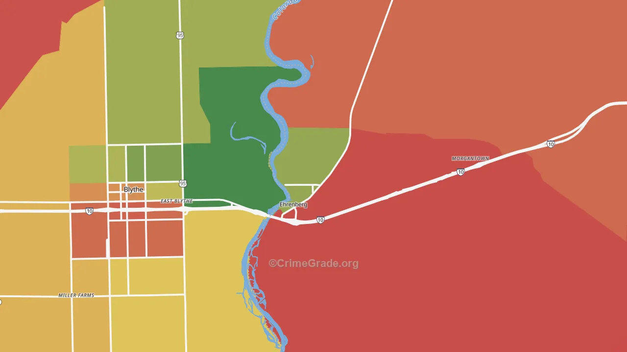 Ehrenberg, AZ Map of Drug-Related Crime Rates