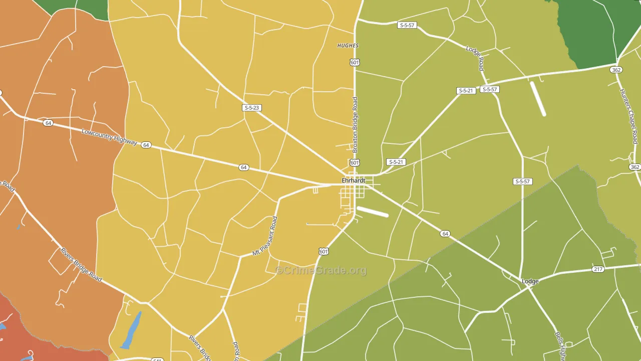 Ehrhardt, SC Map of Drug-Related Crime Rates