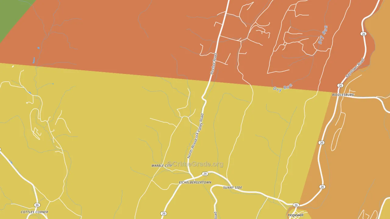 Eichelbergertown, PA Map of Drug-Related Crime Rates