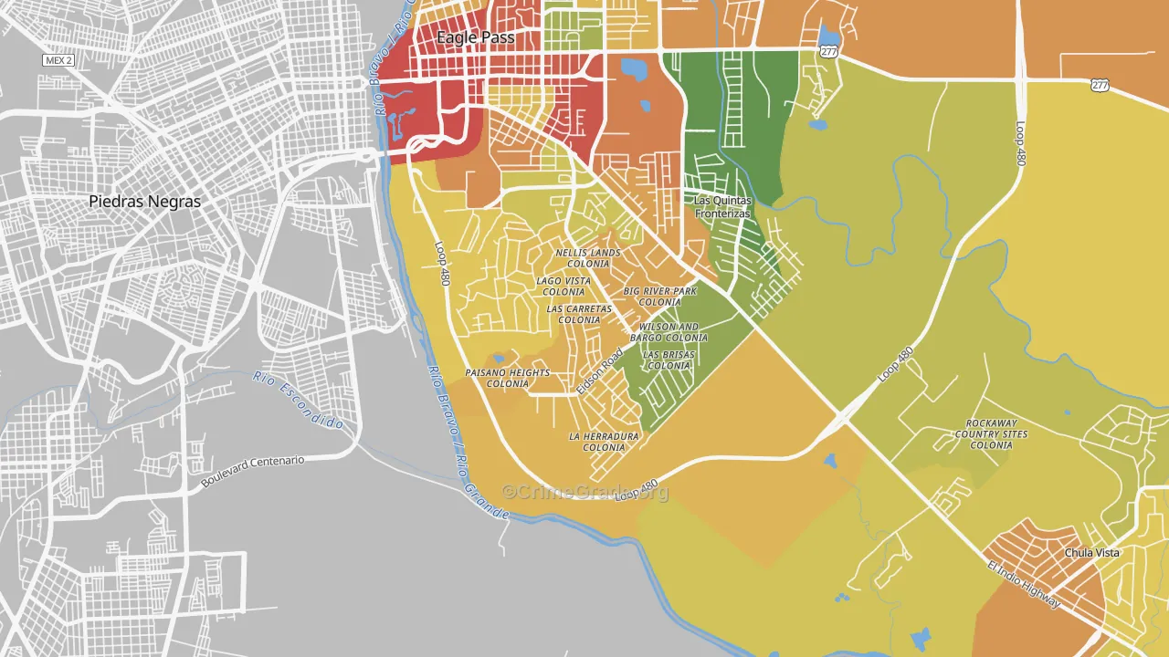 Eidson Road, TX Map of Drug-Related Crime Rates