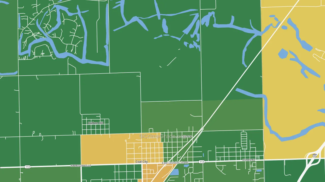 Eileen, IL Map of Drug-Related Crime Rates