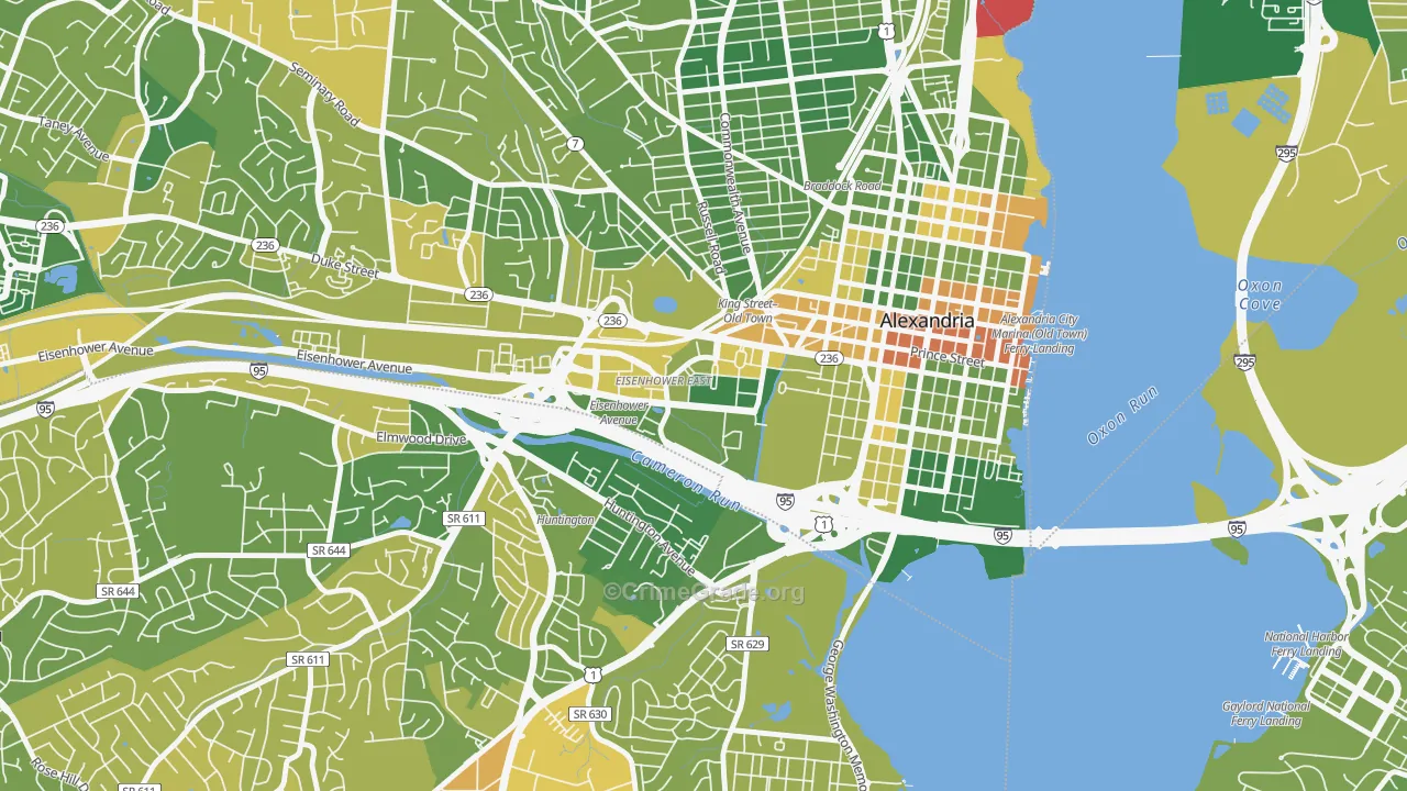 Eisenhower East, Alexandria, VA Map of Drug-Related Crime Rates