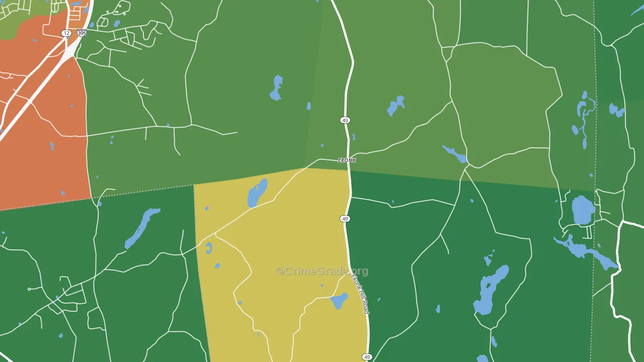 Ekonk, CT Map of Drug-Related Crime Rates