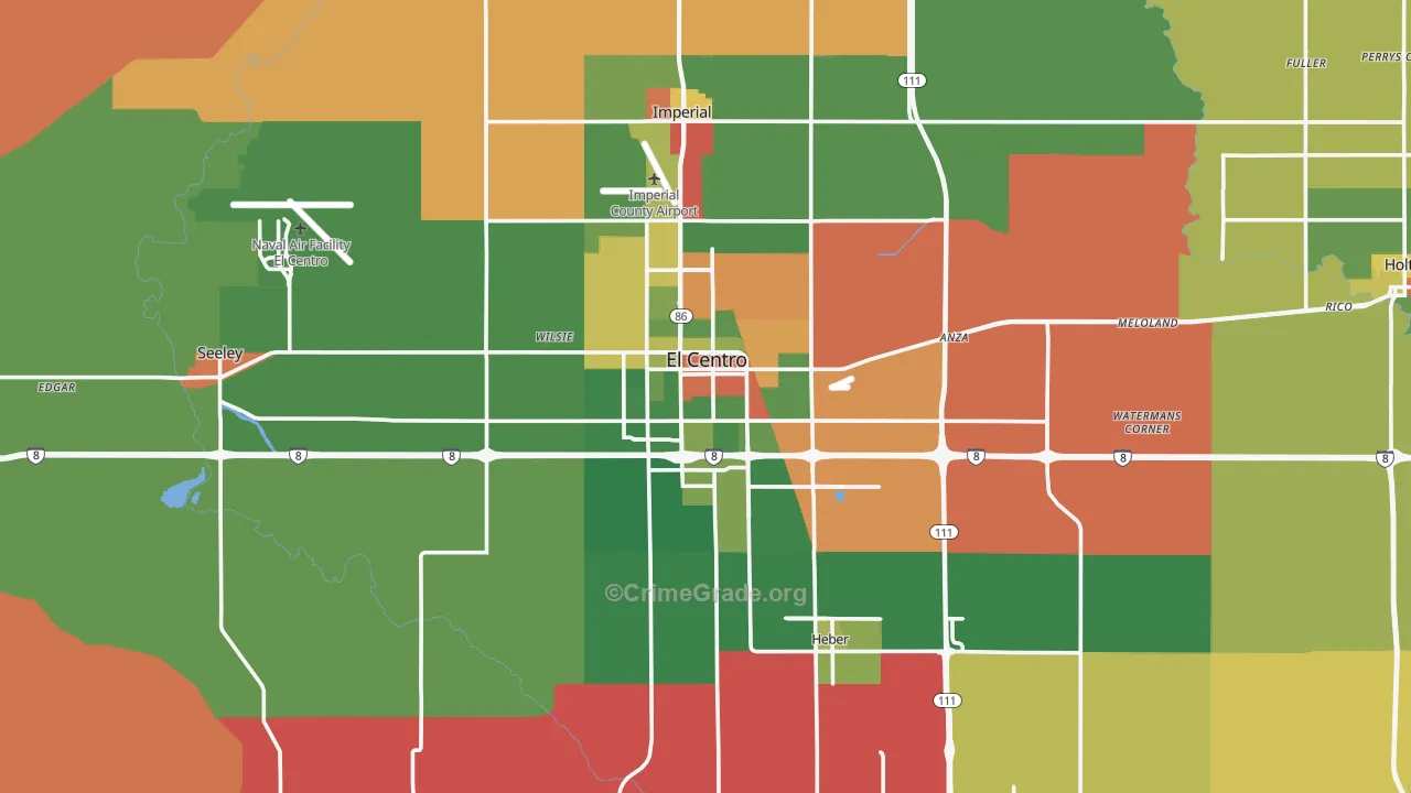 El Centro, CA Map of Drug-Related Crime Rates